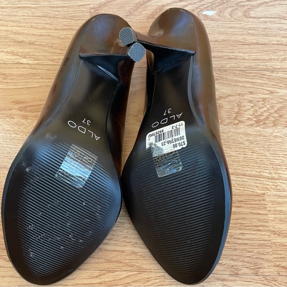 NWT ALDO WOMEN’S OPEN TOE HIGH HEELED BROWN SHOES SIZE 37 US SIZE 6.5-7 - Picture 10 of 15